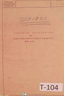 Schiess-Froriep-Schiess Froriep, KZ 160, Vertical Boring Mill, Operations & Parts Manual 1964-KZ 160-02